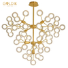 Nordic Living Room White Glass Ball G4 Brass Pendant Lights