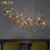 Shiny Gold Retro Industrial Stainless Metal Chandeliers