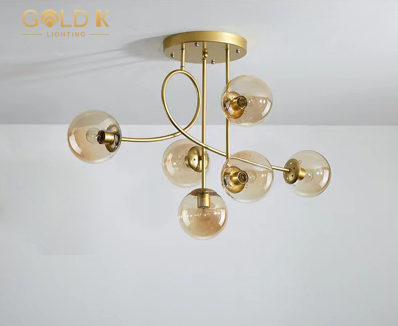 New Design Gold 6 Bulb Modern Chandelier Interior Decoration