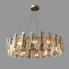 French Gold Round Type Block Crystal Chandelier
