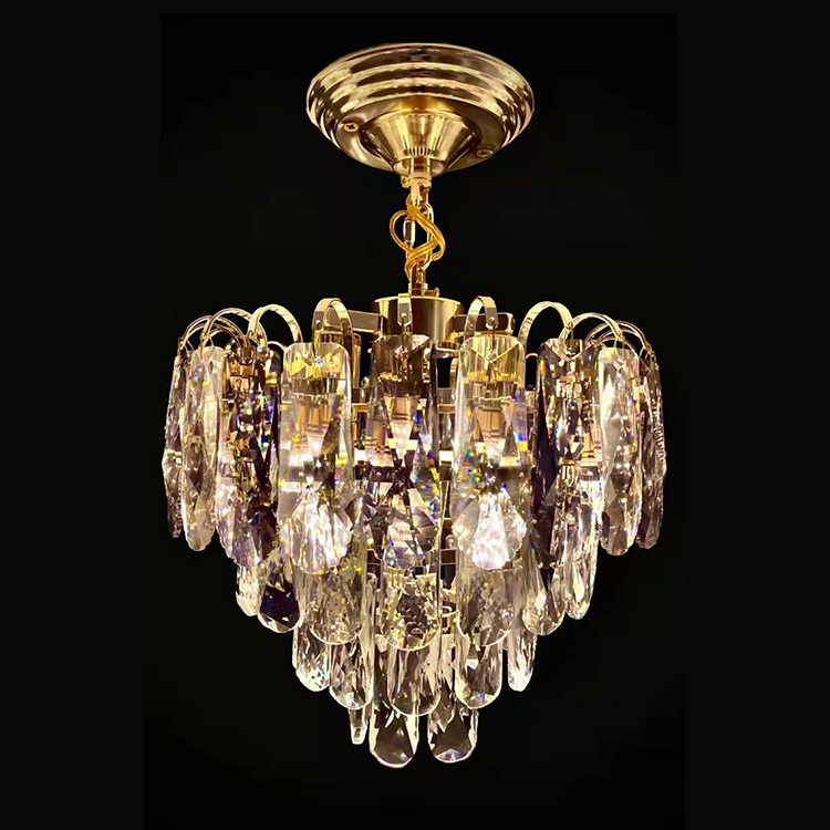 French Gold Small Size Luxury Nordic Style Crystal Chandelier