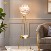 Modern Nordic Art Deco Gold Metal Floor Lamp with White Creative Feather Floor Lamp