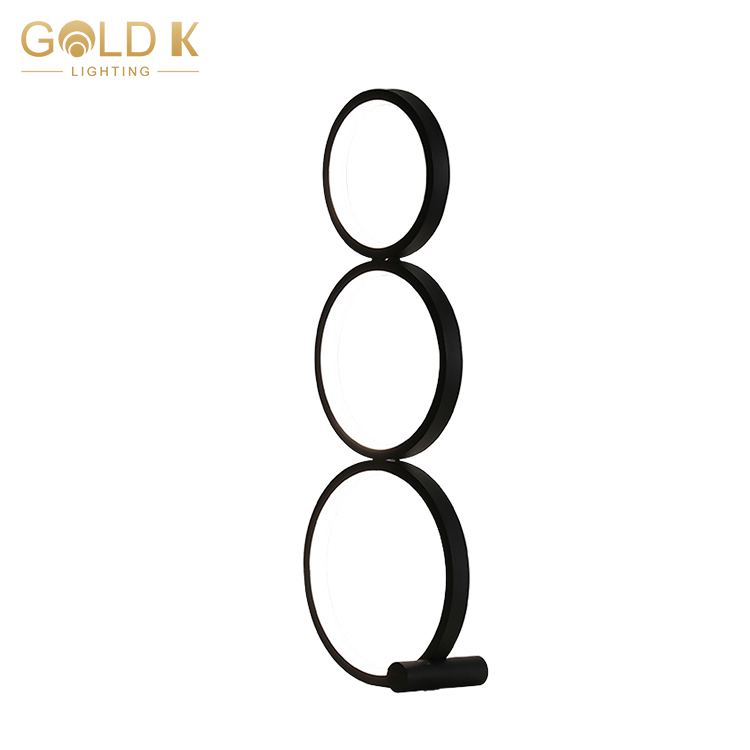 3 Ring Art Black LED Bedroom Desigh Table Lamps