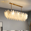 Modern Led Feather Glass Romantic Lighting Oval Ceiling Lamp