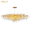 2023 Designer Metal Nordic Vintage Decorative Gold Glass Branch Chandelier