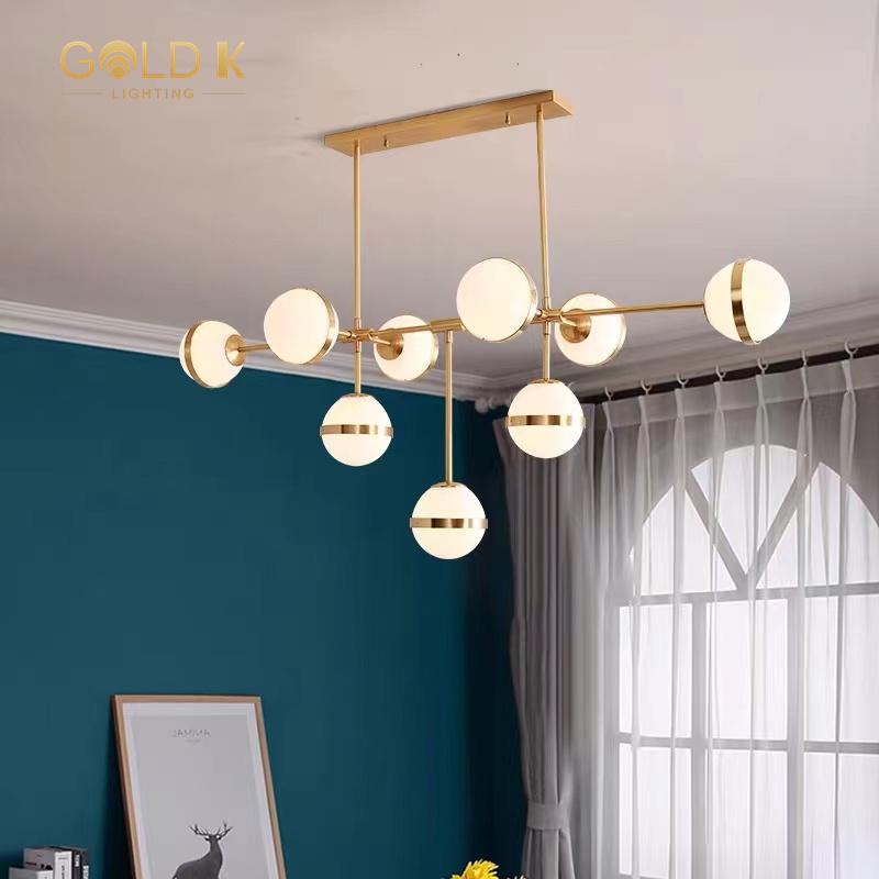 9 Hesds Nordic Glass Modern Simple Home Indoor Pendant Light