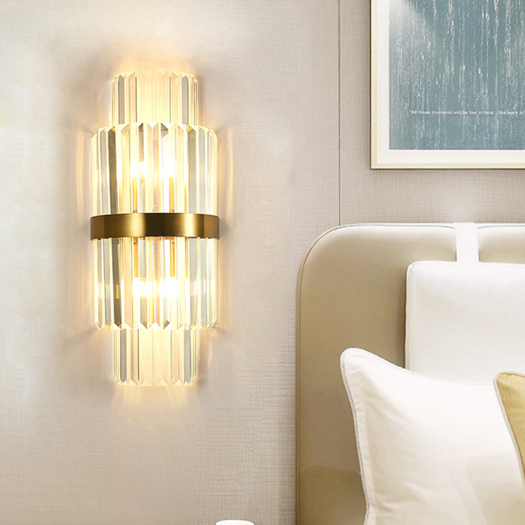 Mini Double Cylindrical Interior Decoration Crystal Wall Lamp