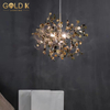 Shiny Gold Retro Industrial Stainless Metal Chandeliers