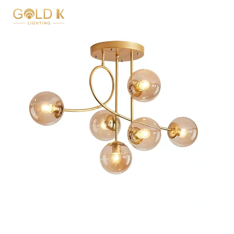New Design Gold 6 Bulb Modern Chandelier Interior Decoration