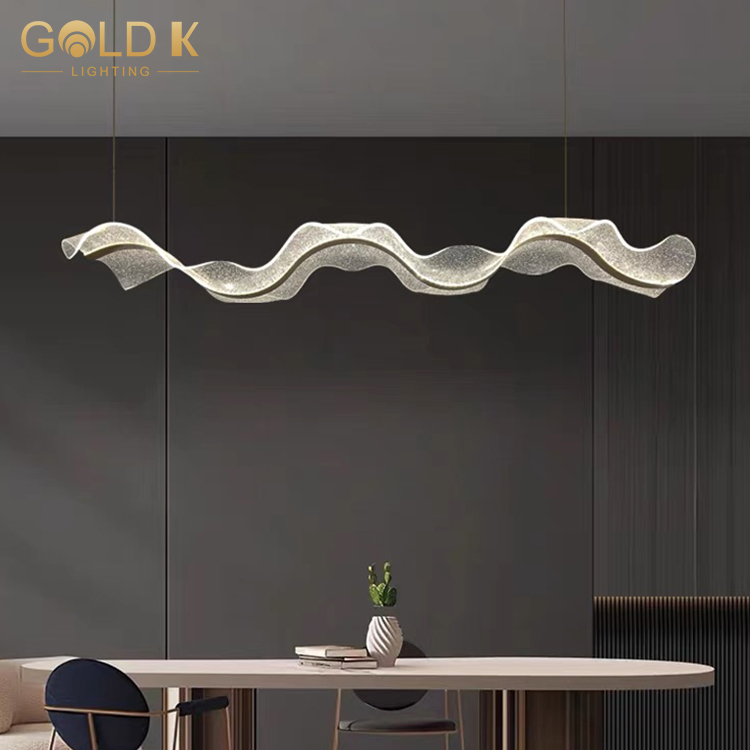Wavy New Design Led Acrylic Gold Modern Whoabsales Pendant Light