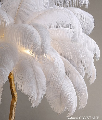 feather floor lamp detail