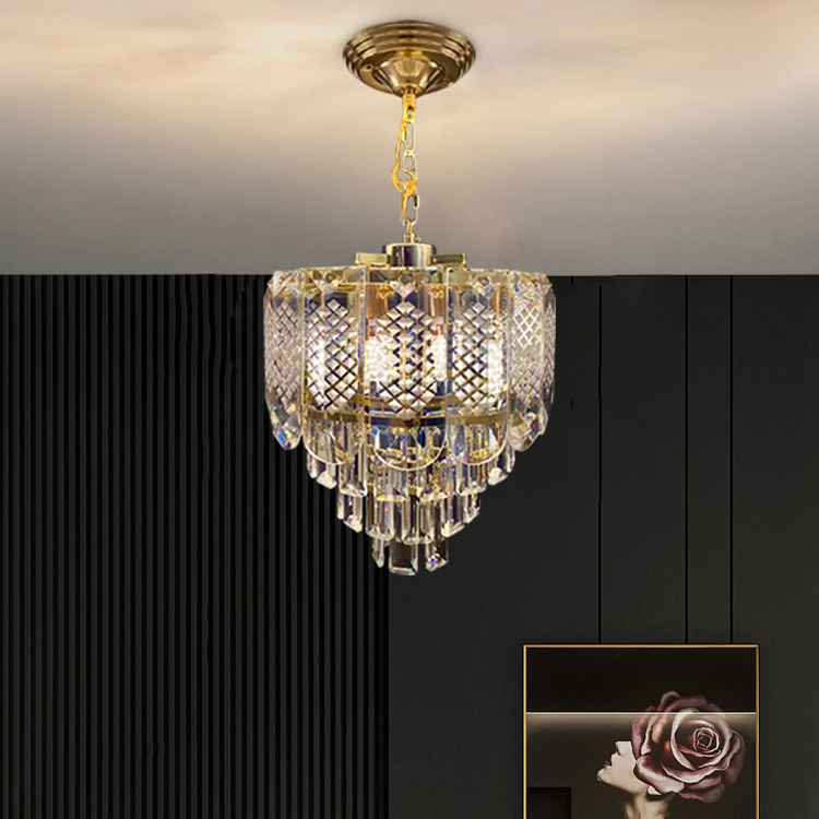 French Gold Art Led Crystal Hanging Pendant Lights