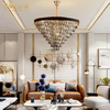 Modern Smoky Crystal Chandelier Living Room Ceiling Light 3-6 Layers Light Chandelier