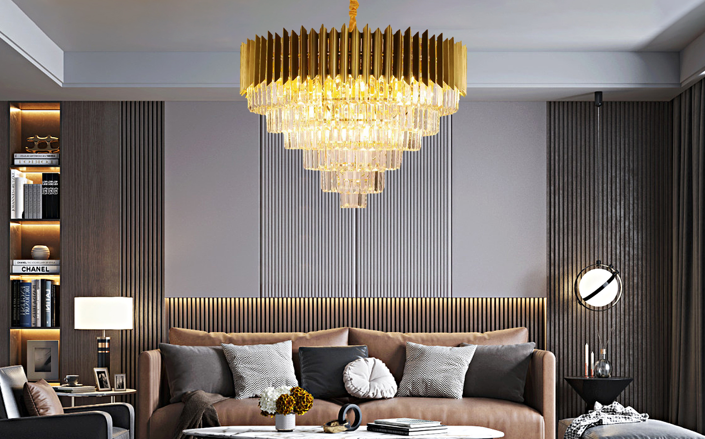 gold crystal lamp