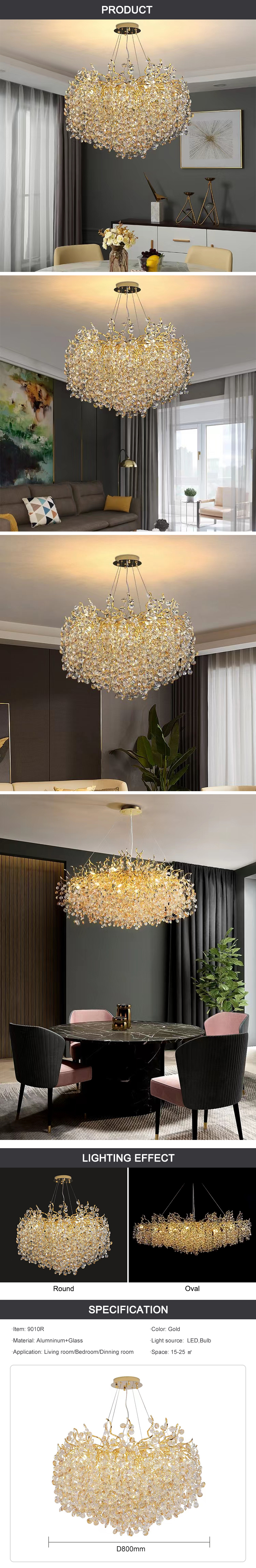 glass branch chandelier