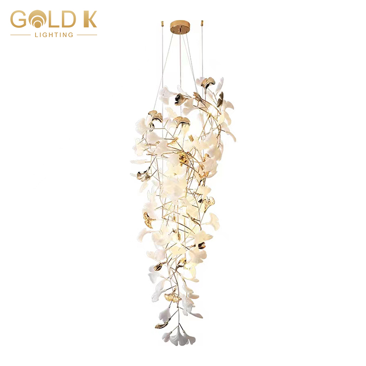 Tree Branch Shaped Hanging Chandelier Gold Modern Light