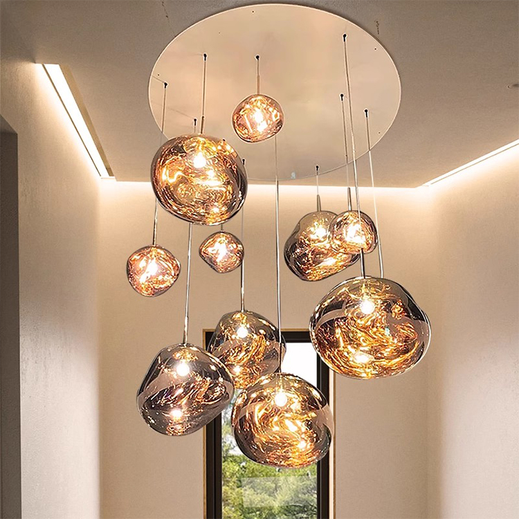 British Designer Glass Melt Pendant Lamps