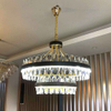 Customized Black Gold LED Luxury Oval Crystal Led Chandelier