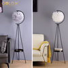 Modern Nordic Art Deco Gold Metal Floor Lamp with White Creative Feather Floor Lamp