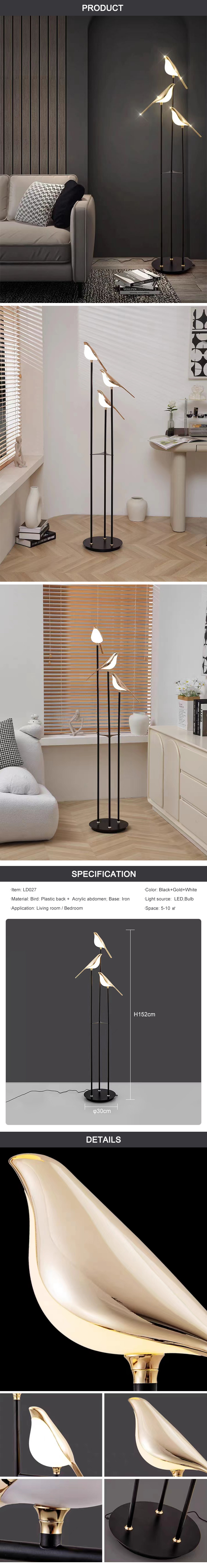 bird-shaped floor lamp