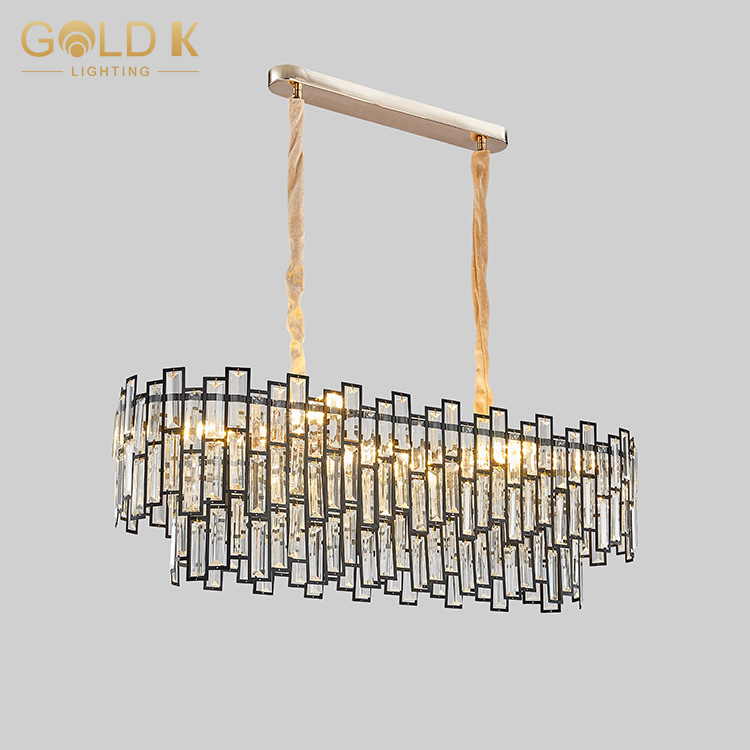 Wholesale Popular Franch Gold Plating Block Type Crystal Chandelier Lamp