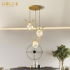 Gold Antler Glass Bulb Bedroom Led Pendant Lights
