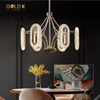 Luxury Modern Annulus Gold Acrylic Chandelier