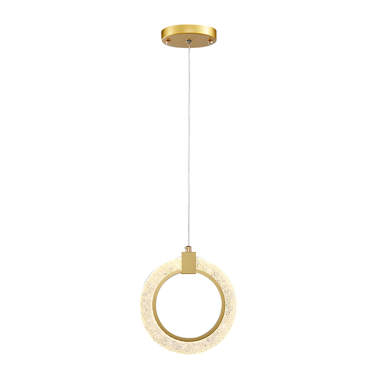 Modern Gold Acrylic Ring Pendant Lamp