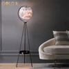 Modern Nordic Art Deco Gold Metal Floor Lamp with White Creative Feather Floor Lamp