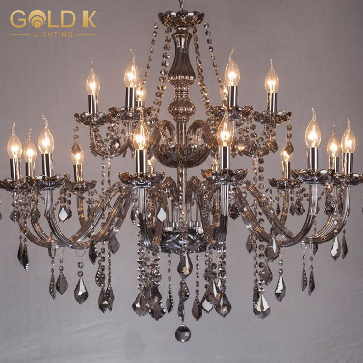 Source Manufacturer European Style Smoke Gray Classic Candle LED Pendant Lamp