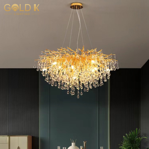 Hotel Luxury Branch Creative Golden Crystal Led Branch Chandelier