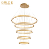 Modern Nordic Liner Gold 5 Ring Hanging Pendant Light