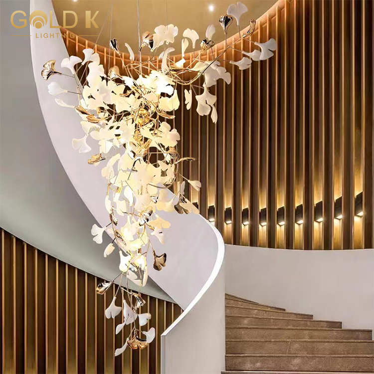 Tree Branch Shaped Hanging Chandelier Gold Modern Light