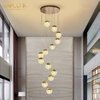 Led Decorative Aluminum Chain Tassel Hotel Staircase Pendant Lamp
