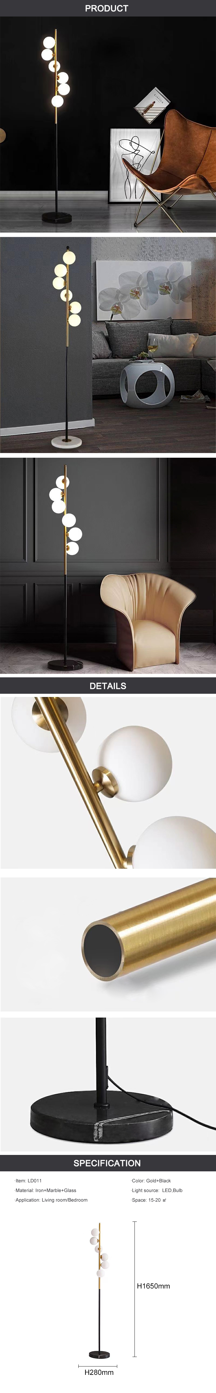 round glass floor lamp